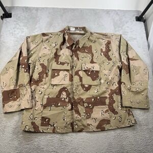 Vintage US Military Desert Camo Jacket Mens 3XL Chocolate Chip 90s Propper